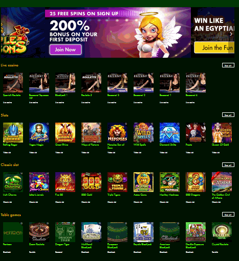 25 Free Spins on sign up plus