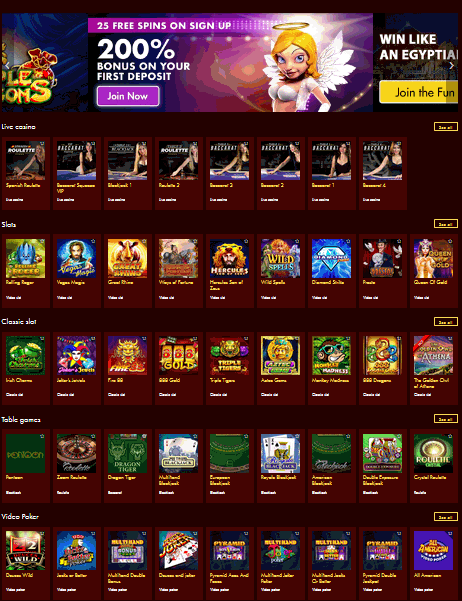 25 Free Spins on sign up plus
