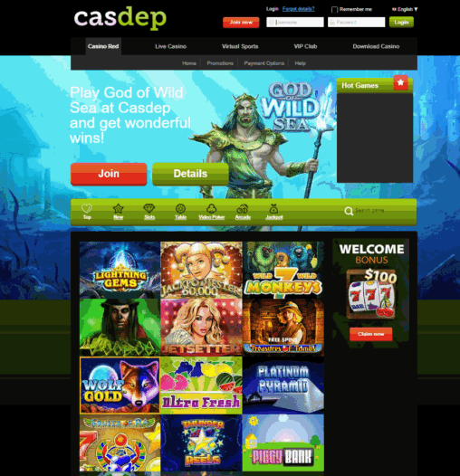 Casdep Casino, No deposit bonus: 5 EUR with code: CAS5MONEY