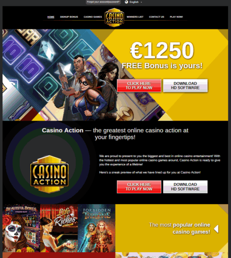 Casino Action 100% Welcome Bonus